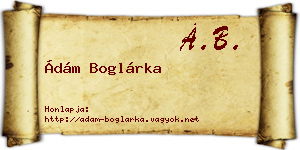 Ádám Boglárka névjegykártya