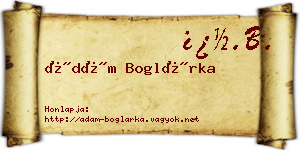 Ádám Boglárka névjegykártya