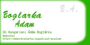 boglarka adam business card